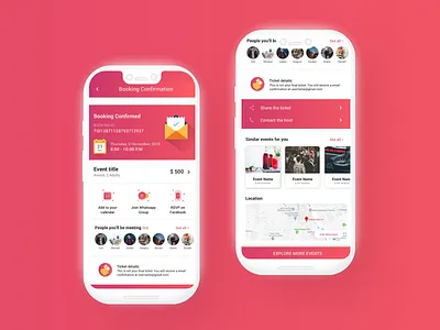 Booking confirmation - Kloh App android booking booking app confirmation design dribbble event app illustration minimal mobile social social app typography ui ux vector