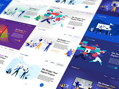 Digital Startup Homepage Templates bundle design homepage hurca illustrations mockup startup templates vector art web design