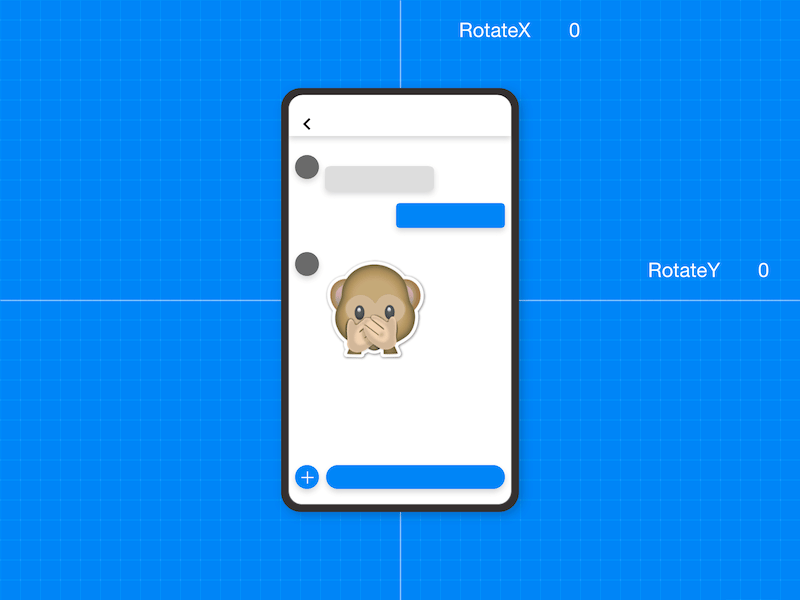 Tilt Sticker adobe adobe xd animation auto animate chat design emoji interaction ixd madewithadobexd messenger mobile sticker tilt ui ux xd