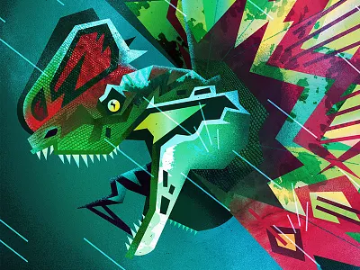 Forewarning art direction design illustration jurassicpark pop culture textures vector