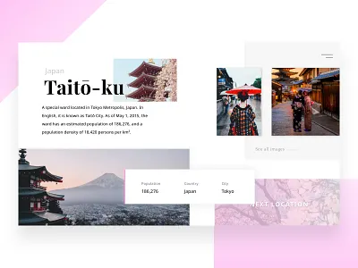 Sakura 🌸 -- Daily Exploration clean daily japan layout pink sakura ui