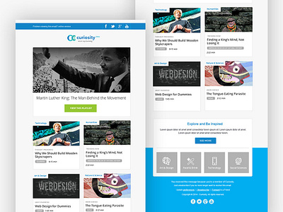 Curiosity.com Newsletter educational email newsletter newsletter design