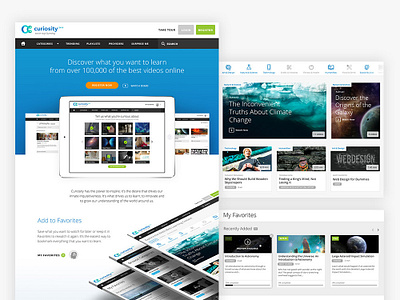 Curiosity Website Design design homepage learning learning platform playlist ui ux video web