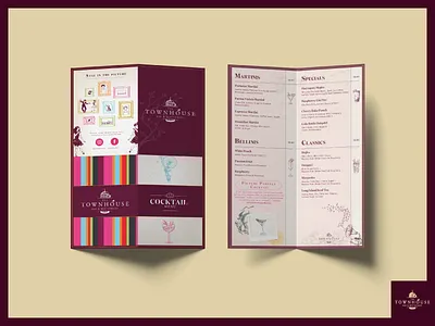 Townhouse Drinks Menu bar branding cocktail menu design drinks menu menu design restaurant retro car vintage