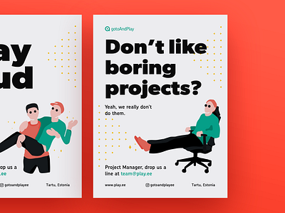 Posters for a Conference design hiring illustration illustrator job poster posters print set simple typography ux vector