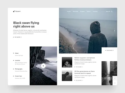 Square Photography Exploration exploration fashion header home page inspiration landing photography subash travel ui ux web