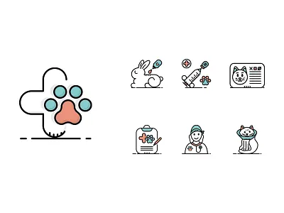 Veterinary & Pet Care Bicolor bicolor consultation filled outline icons illustration insecticide pet care pet vaccination prescription vet vet business vet sign veterinarian veterinary