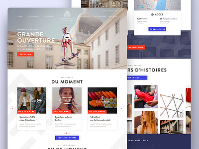 Grand Hotel Dieu - Homepage blue design food french full screen ghd homepage information lyon museum orange shop sketch uidesign