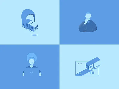 Ligare Illustrations blue design illustration logistics man modern nigeria people truck ui ux website