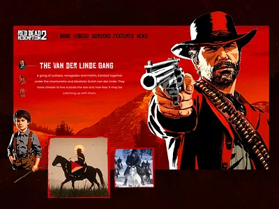 Red Dead Redemption 2 color concept design game homepage illustration page project red red and black redesign shot ui ux web webdesign website