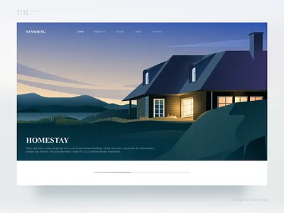 Homestay blackish green early morning homestay illustration lighting quiet