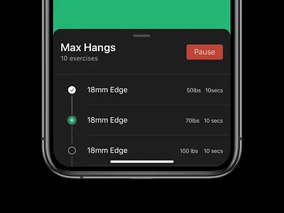 Bottom Sheet bouldering climbing exercise ios workout