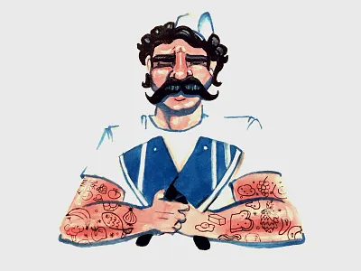 Inktober #24: Chop chef food illustration ink inktober