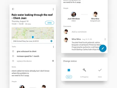 CRM Schedule Detail android app client crm material mobile principle prototype request schedule ui uidesign ux ux design