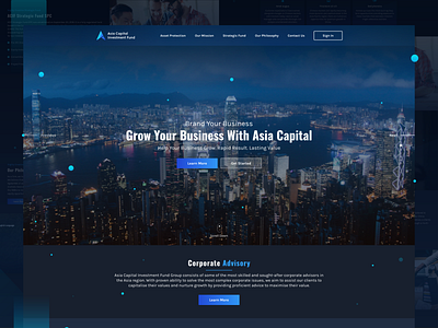 Asia Capital Investment Fund_Landing Page dailyui dark ui desktop funding investment landing page ui ux web design web ui