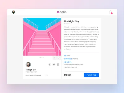 Product View description design details dribbble first minimal sadegh eidi slider social network ui web welcome white