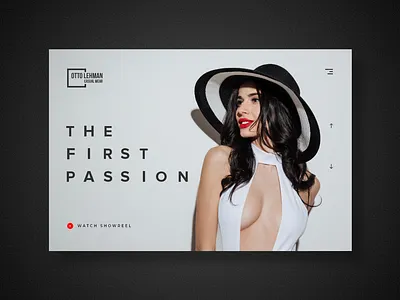 The First Passion banner beauty black boutique branding clean design dress expensive fashion illustration light luxe luxury main screen typography ui web woman