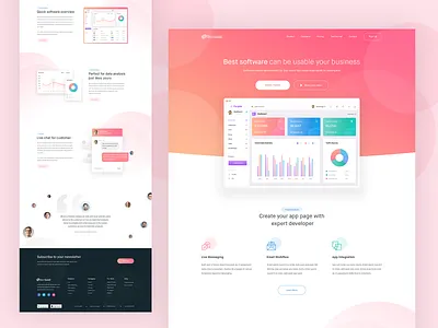 SAAS Software Landing Page Design branding dashboad elegant landing landing page on boarding page design saas software uidesign ux website website concept