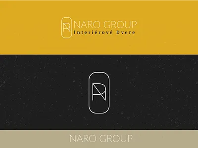 Naro Group brand branding doors logo mustard retro