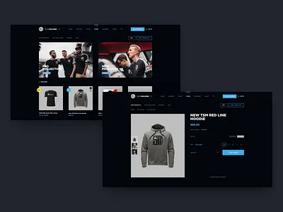 TSM Website Concept - Store ales nesetril dark ui dark webdesign esports esports website gamer gaming gaming website jersey league of legends merch product detail store team solomid tsm web design