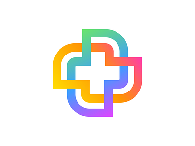 Online Drug Store Exploration Part 4 app modern media gradient brand identity branding graphic doctor medical medic patient hospital pills healthcare care logo mark symbol icon loop endless 2d 3d negative space help friendly plus cross infinte health web internet marketing social