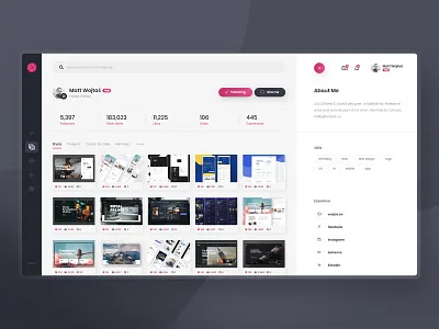 Dribbble Redesign Concept - #3 app clean concept dribbble flat graphic minimalism modern platform redesign typography ui ux website