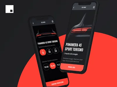 Car Test Drive Booking — Invision Studio booking car app interaction panamera porsche test drive ui