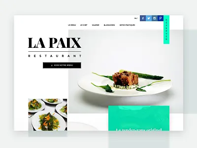 Starred restaurant website contact css3 design green icon redesign typography ui vector website