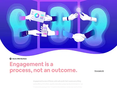 Atomic DNA Manifesto - Principle 02 character creative design editorial gradient illustration interface minimalism ui ux web