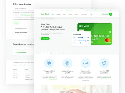 Your Bank / Card Pages Concept bank banking clean credit card finance financial interface ui web web design website