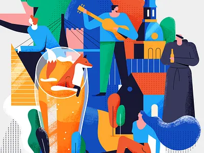 Riga Pours beer branding craft drink fest fox grain latvia monk riga texture