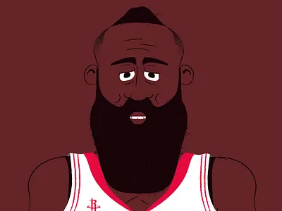James Harden portrait basket basketball basketball player beard face harden hipster houstorockets illustration jamesharden nba vector vector art