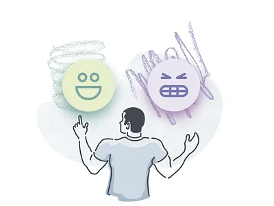 Illustration Experiment 5 "Review" emoji frustrated happy illustration product illustration review