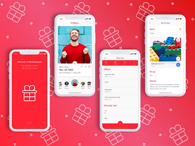 Birthdayrama X-mas edition agency app birthday design fun gift ios machinery mobile ui