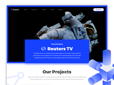 Fork Tech Project Page branding clean design flat gradient icon illustration interface layout lettering type typography ui ux web website