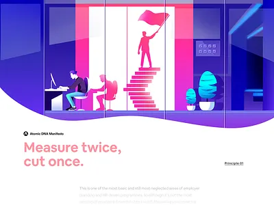 Atomic DNA Manifesto - Principle 01 brand character creative design editorial flat gradient illustration interface ui ux web