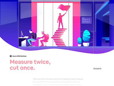 Atomic DNA Manifesto - Principle 01 brand character creative design editorial flat gradient illustration interface ui ux web