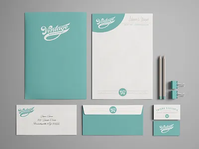 Vintage Roadhouse - Stationery Package branding business card envelope letterhead lockup logo monogram stationery
