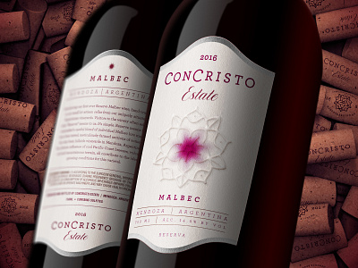 Wine Label and Cork Design beverage branding food label logo package print typography wine