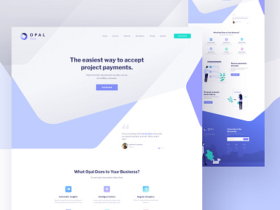 Opal Landing Page - Full preview clean creative credit debit card dashboard design desk desktop financial google apple microsoft gradient icon illustration isometric landing page minimal colorful photography product landing page ui unopie design agency ux website