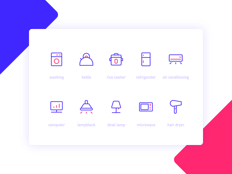 icon - household appliances ui 图标 设计
