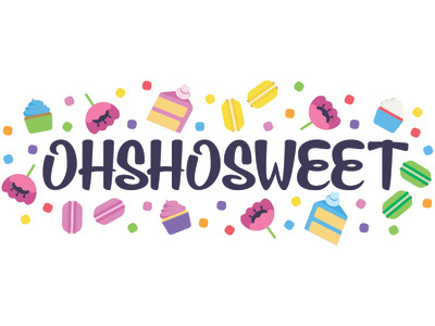Logo Design - OHSHOSWEET art baker bakery branding cake cupcake cute design graphic home baker icon icons icons set illustration logo macaron poppy sweets typography vector