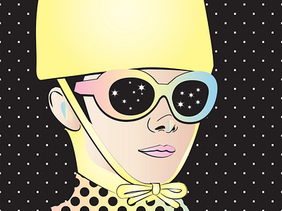 A Ride With Audrey audrey hepburn gradiant graphic design illustration yellow