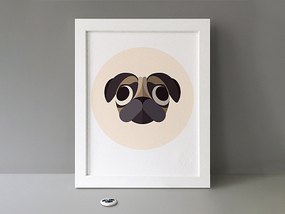Pug dog - Print and badge animal badge character design cute dog face illustration minimal pet print pug stbbdc stereohype vector