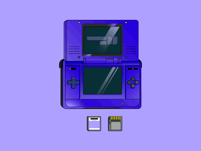 Nintendo DS ds game gaming icons illustration mobile nintendo portable retro vector videogames