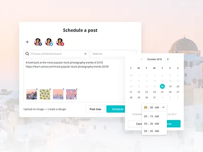 Canva Schedule - Post Editor calendar posting product design schedule social media social media scheduler time selector ui uploads ux