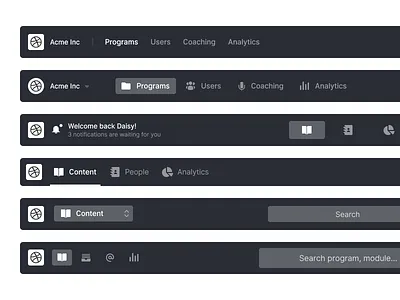 🚥 Navigation Exploration app clean component dark dashboard design exploration menu minimal nav navigation proposal search simple ui ux wireframe