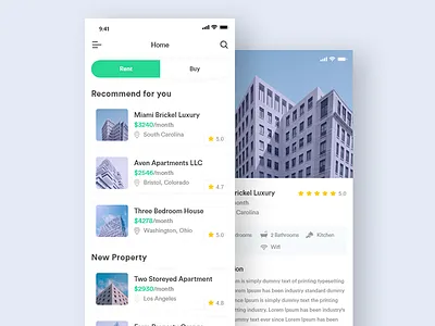 Property App Ui app clean design flat interface ios iphone mobile property real estate ui ux