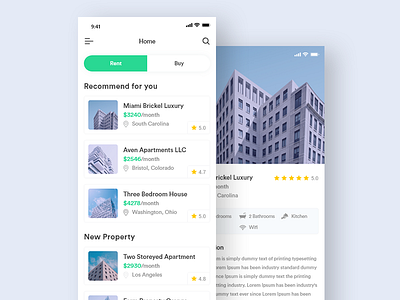 Property App Ui app clean design flat interface ios iphone mobile property real estate ui ux