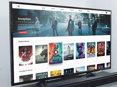 TV App Design app concept daily ui design figma flat mockup movies semiflat streaming tv tv series ui